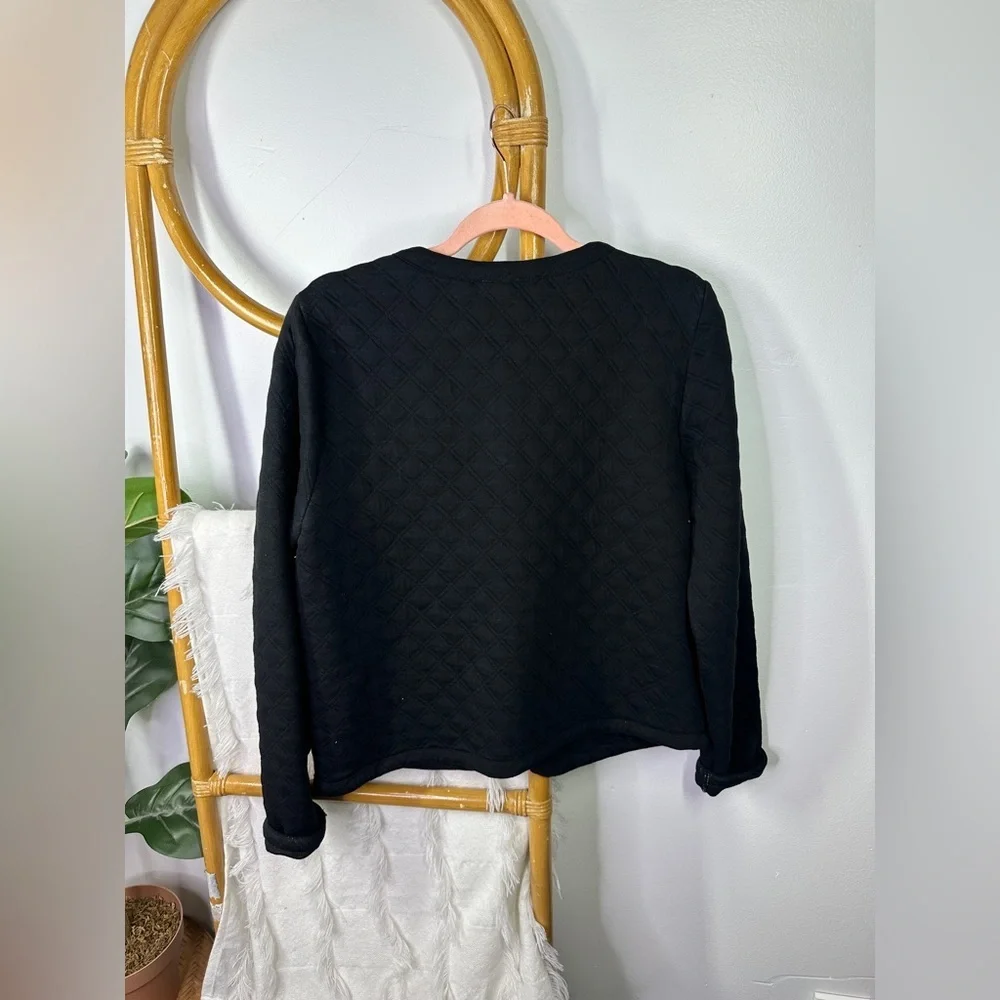 J. Crew Black Quilted Blazer Jacket sz M